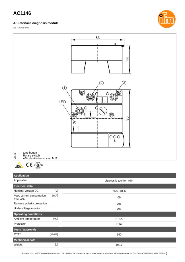Módulo de diagnóstico AS-I Tuner from IFM ELECTRONIC | MISUMI