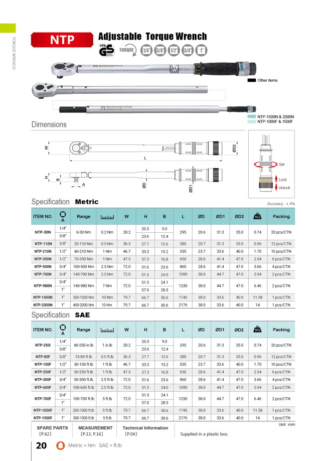 マタタキトヨ トルクレンチ19〜110Nm NTP-110N 慕い マタタキトヨ トルクレンチ19〜110Nm NTP-110N 慕い