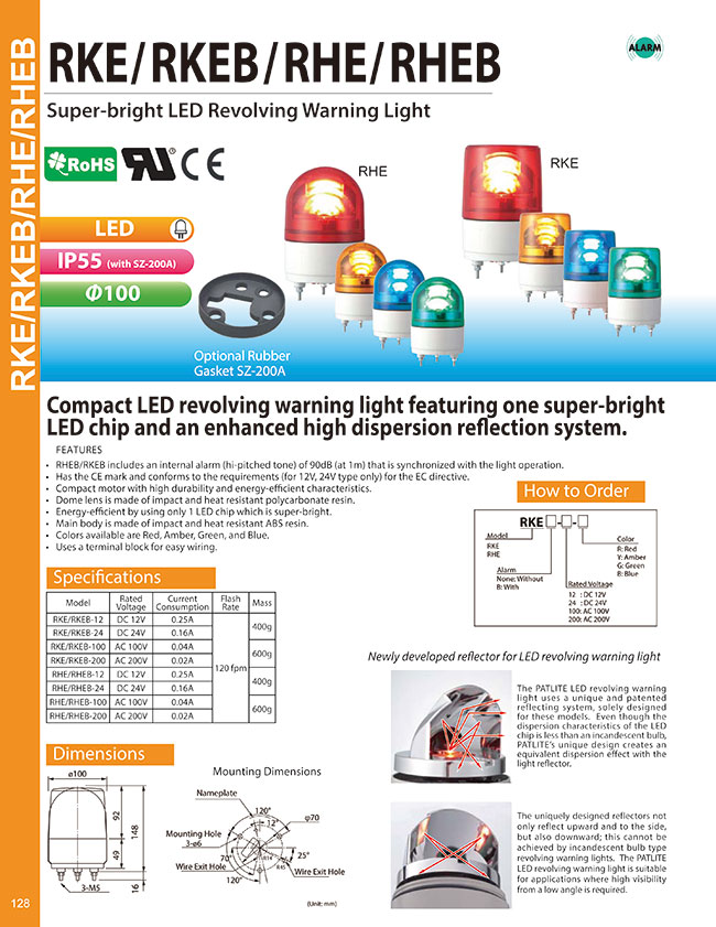 Small Rotating Led Light Rheb By Patlite Misumi Online Shop Select Configure Order