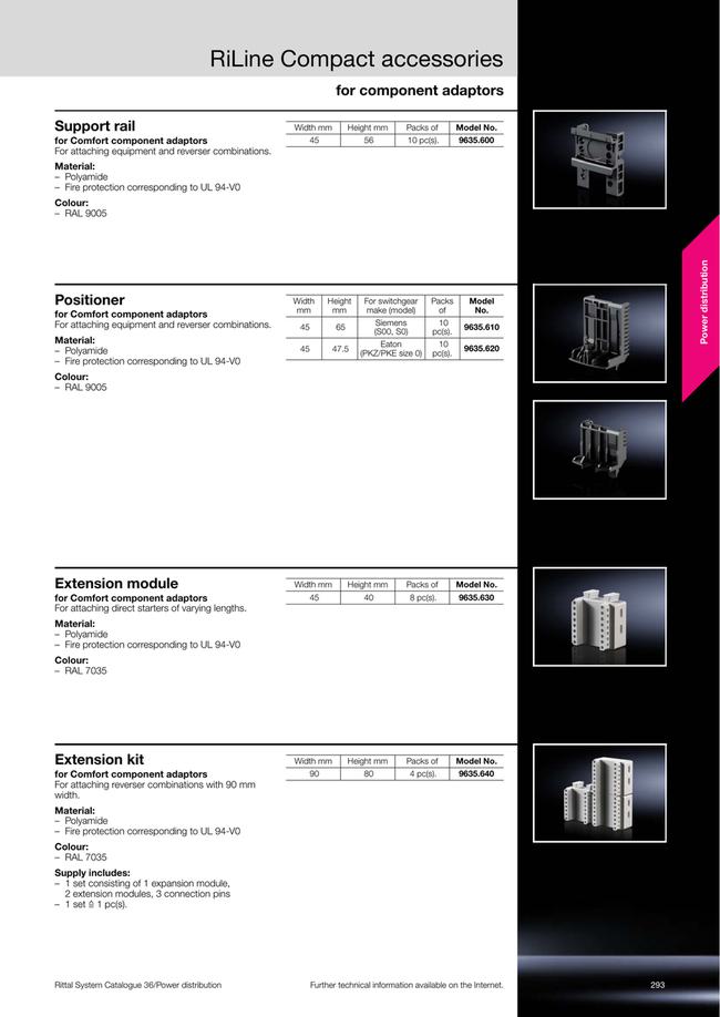 Posicionador para adaptador de componente Comfort from RITTAL | MISUMI