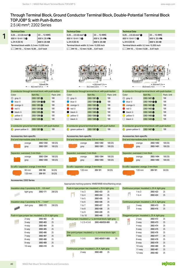 Pg Terminal Terminal PG con conector de inserción a presión de 5.20 mm, 2202 from ...